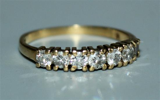 Gold and diamond half hoop eternity ring